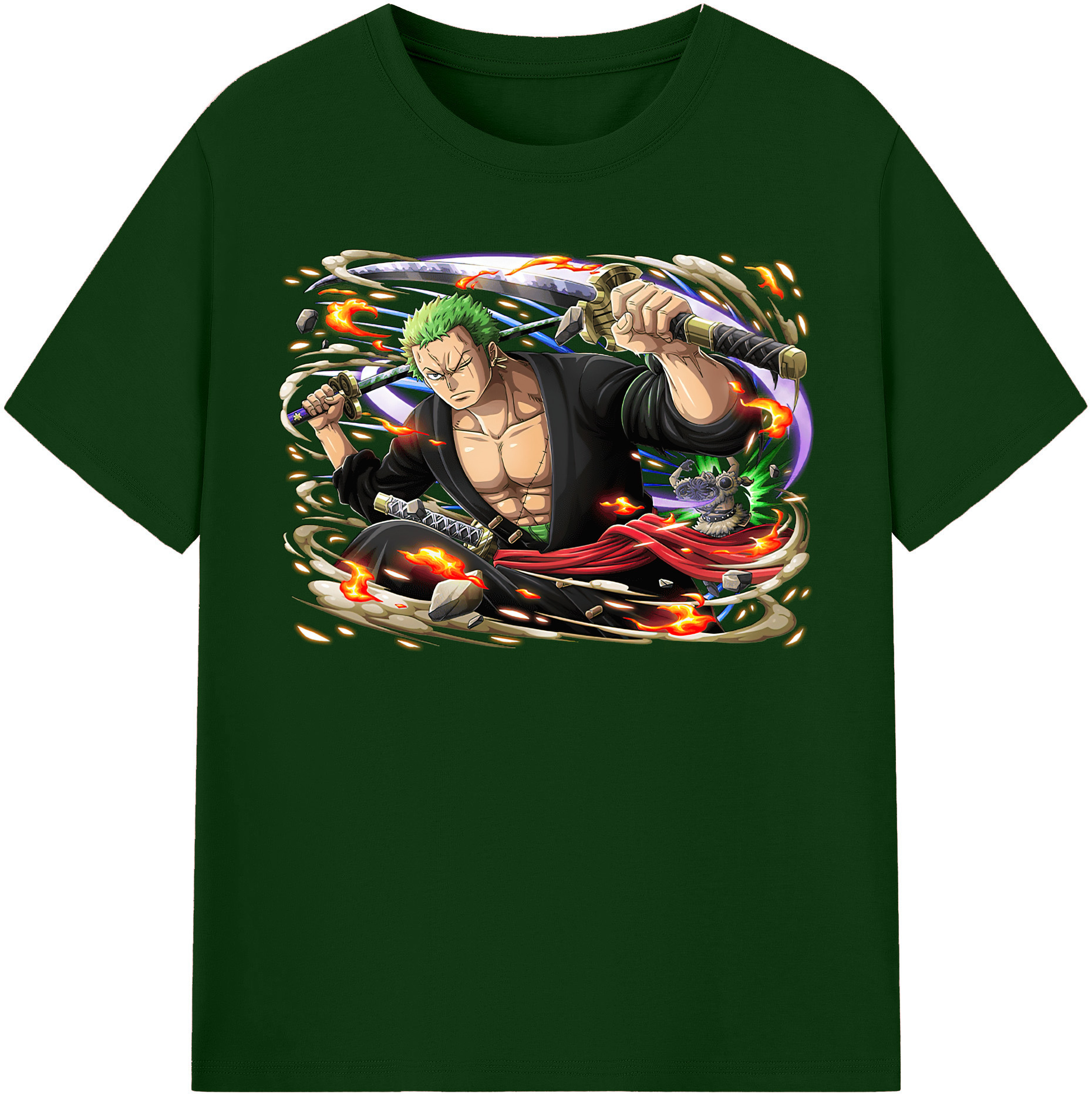 ワンピース ロロノア・ゾロ ONE PIECE Roronoa Zoro 綿100％半袖Tシャツ（フロントプリント）